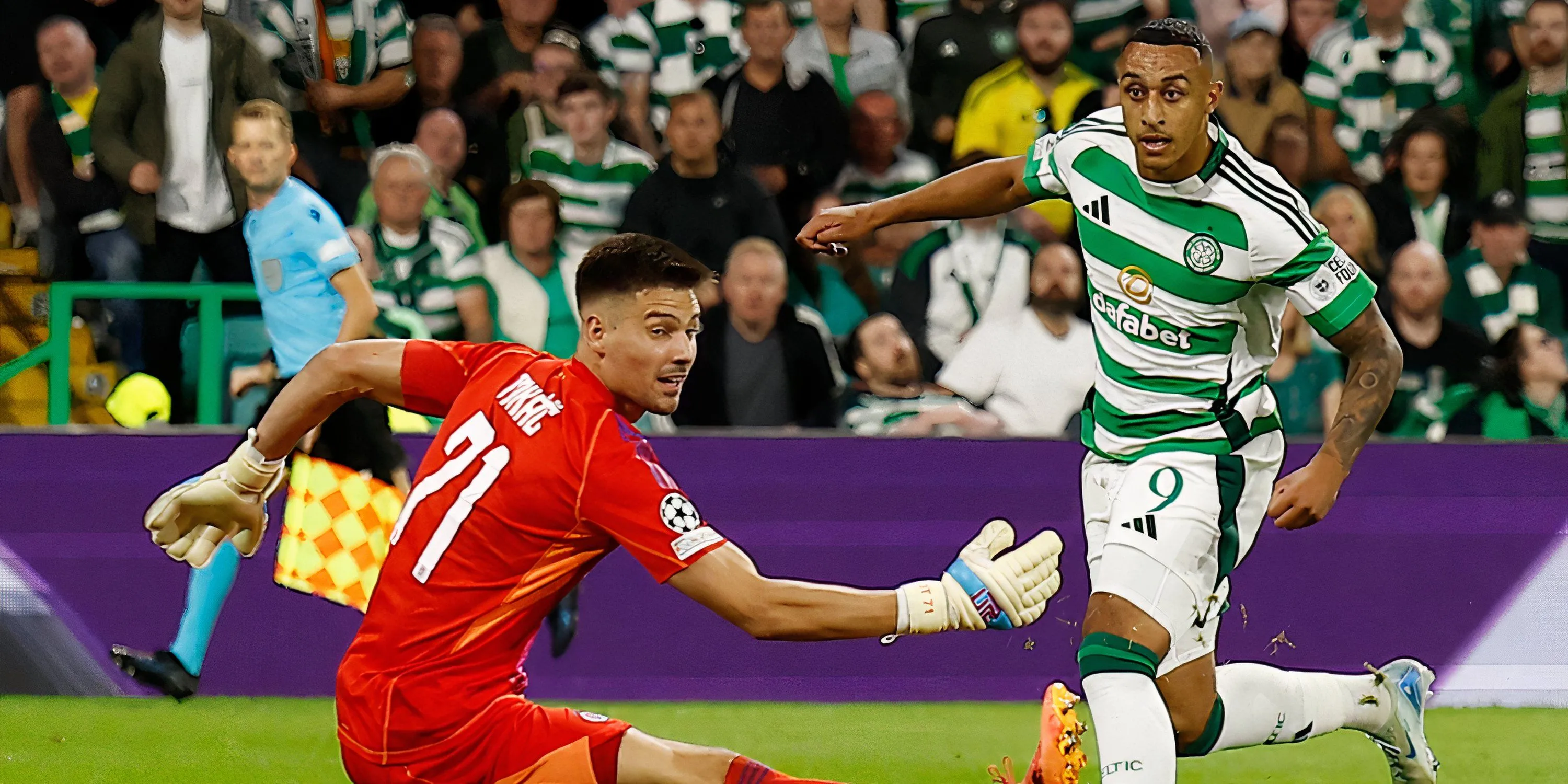 Adam Idah thi đấu cho Celtic tại vòng loại Champions League